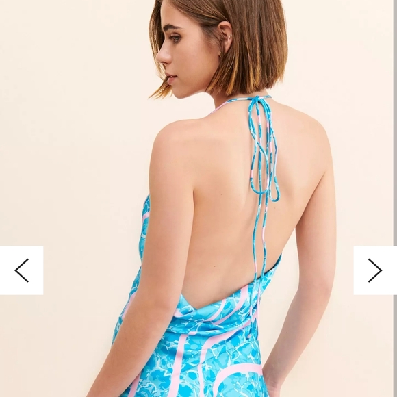Urban Outfitters  Another Girl Pool Halter Slip Dress Small BNWT Festival Swim - Picture 1 of 13
